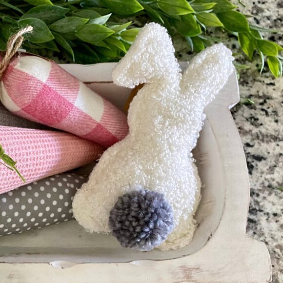 Set/4 Fabric Stuffed Bunnies - Picture 7 of 9